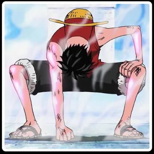 Monkey D. Luffy seated with his head lowered