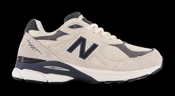 Cream and charcoal New Balance 990 sneaker